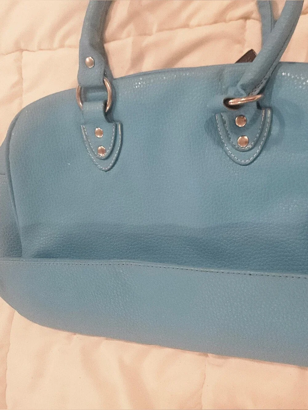 Bijou Terner Turquoise Pebbled Leather Satchel Handbag - New